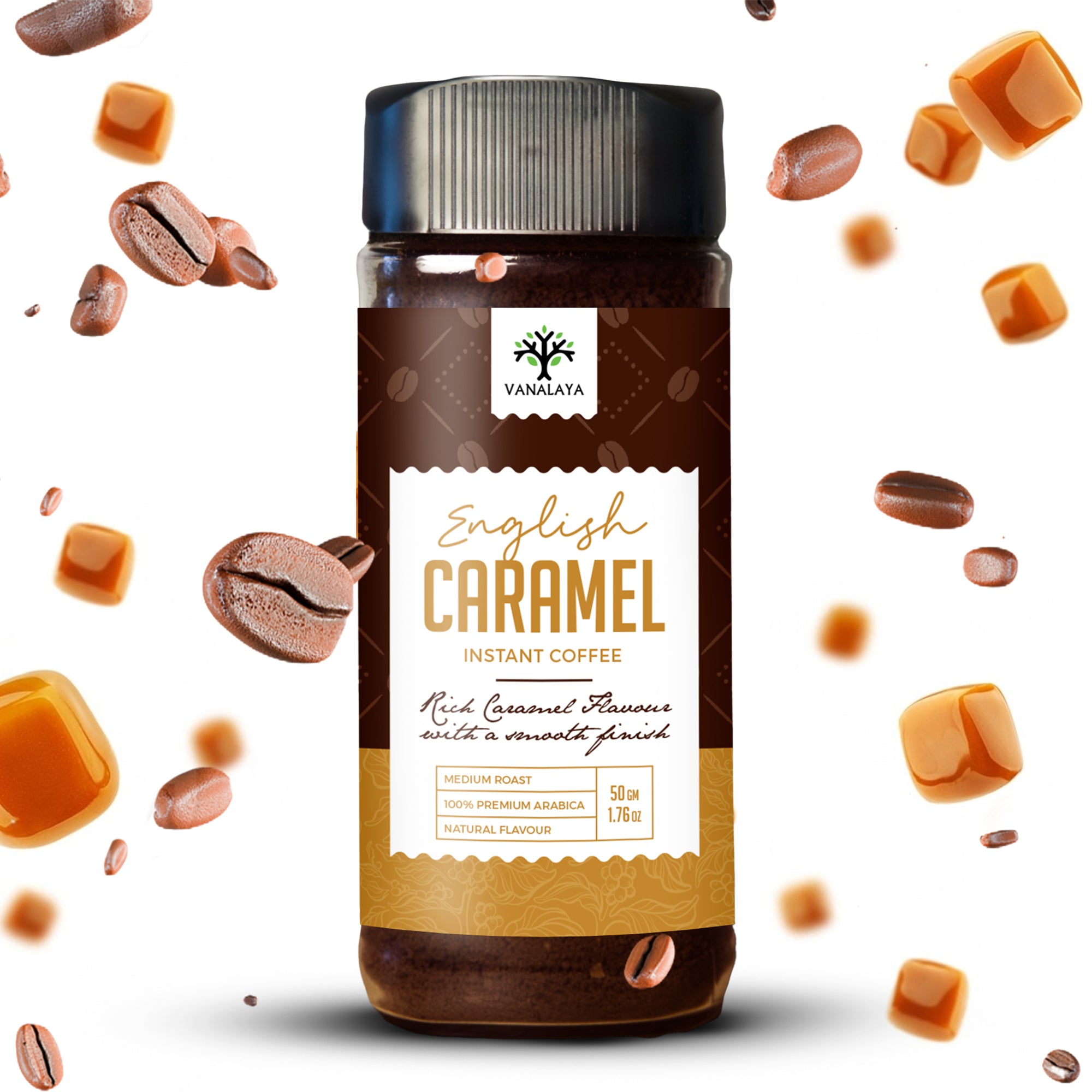 English Caramel Instant Coffee | Flavored | Vanalaya
